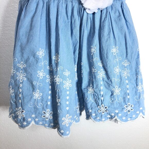 Little Lass Blue Dress With White Flowers Girls Toddler Size 5 - Picture 8 of 9